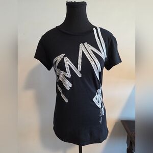 A/X silver embellished graphic Tee Sz M